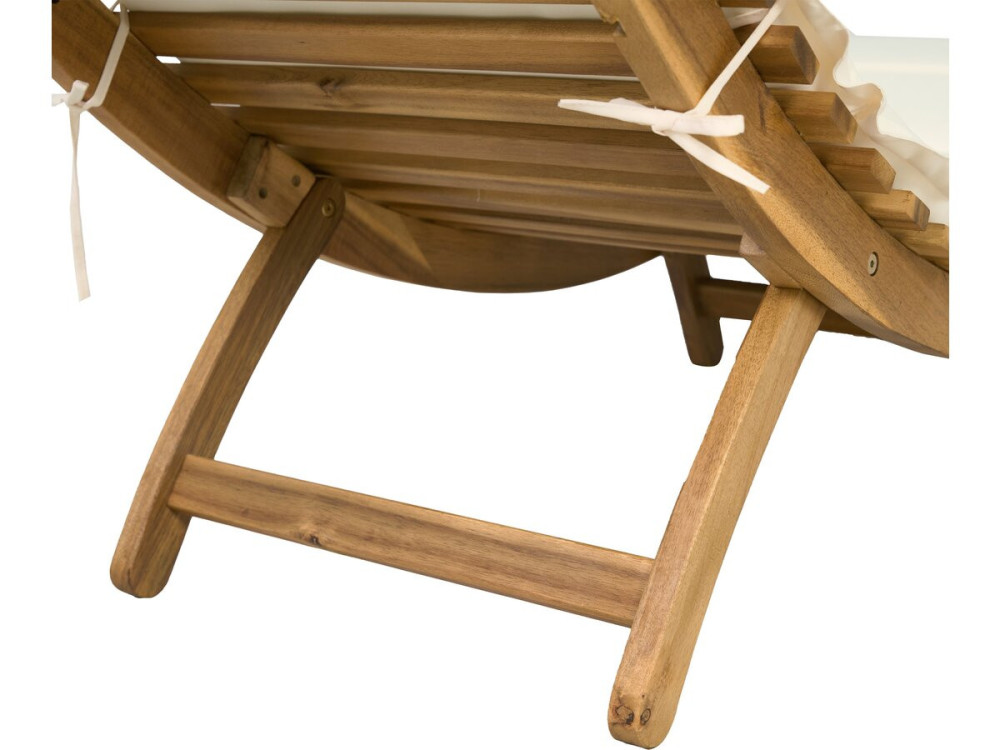 Tumbona de madera "Yakarta" con cojines - Beige