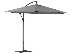 Parasol de jardín exéntrico en aluminio ILIOS - Circular - Ø 3 m - Gris