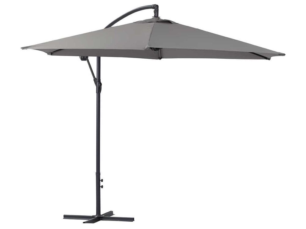 Parasol de jardín exéntrico en aluminio ILIOS - Circular - Ø 3 m - Gris
