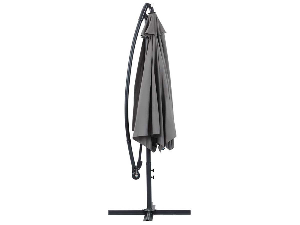 Parasol de jardín exéntrico en aluminio ILIOS - Circular - Ø 3 m - Gris