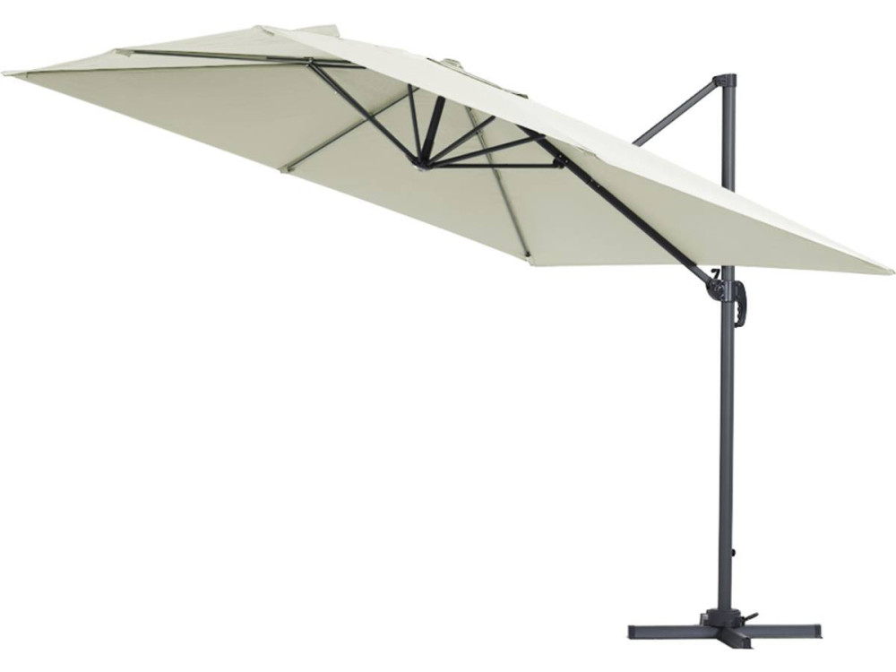 Parasol Lateral de jardín Alu "Sun 3" - Cuadrado  Carré - 3 x 3 m - Lastres incluidos - Crudo