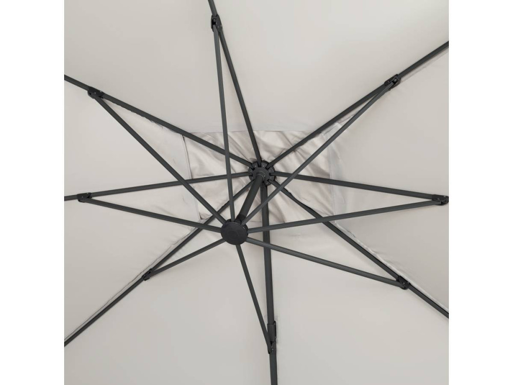Parasol Lateral de jardín Alu "Sun 3" - Cuadrado  Carré - 3 x 3 m - Lastres incluidos - Crudo