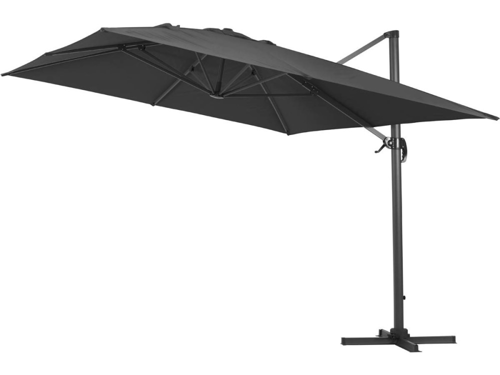 Parasol Lateral de jardín Alu “Sun 4” – Rectangular – 3 x 4 m – Negro + funda protectora