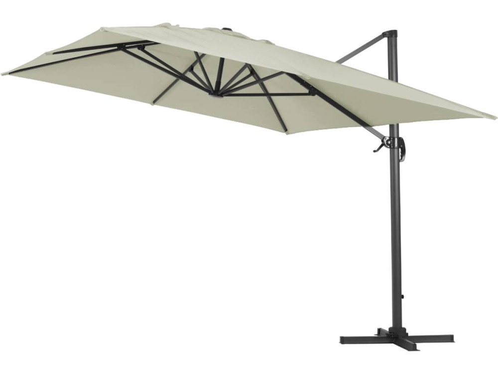 Parasol Lateral de jardín Alu “Sun 4” – Rectangular – 3 x 4 m – Crudo + funda protectora