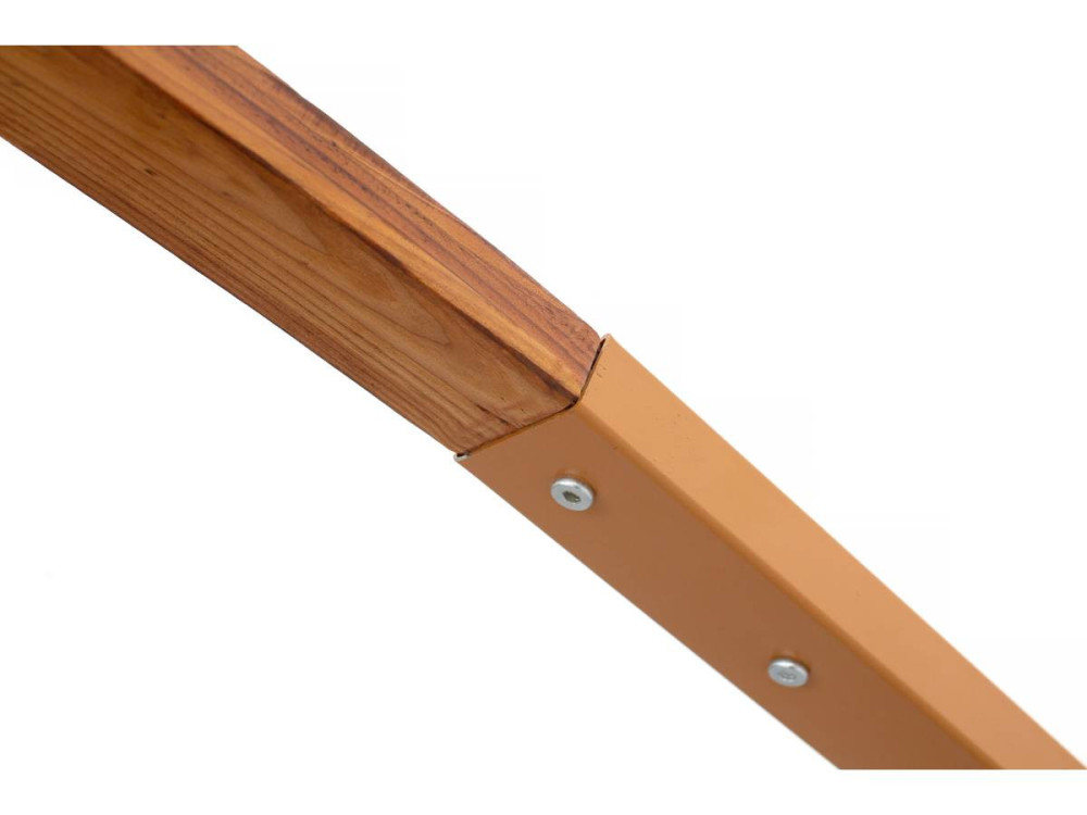 Hamaca de madera "Dallas XL" - Con lona de algodón y toldo - Crudo