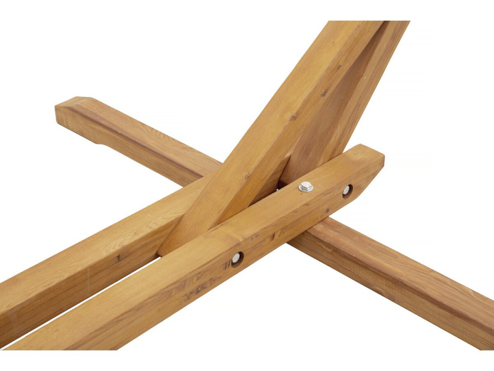 Hamaca de madera con tejido de macramé "Dallas" - 305 x 120 x 123 cm - Blanco