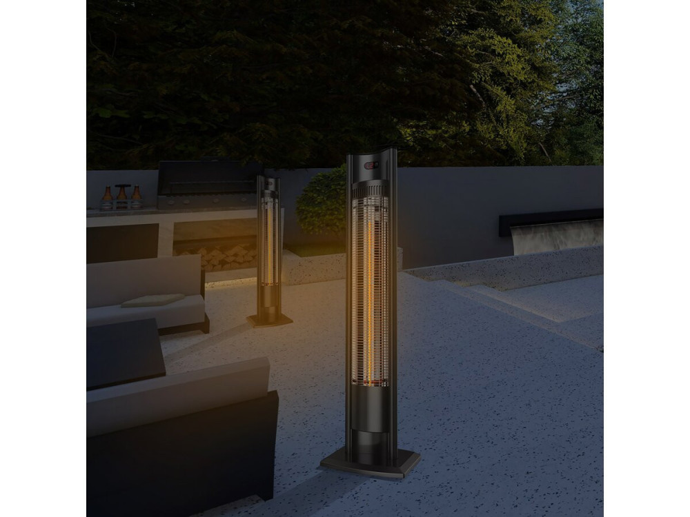 Calefactor eléctrico radiante "Tornado" - 2000W - Negro