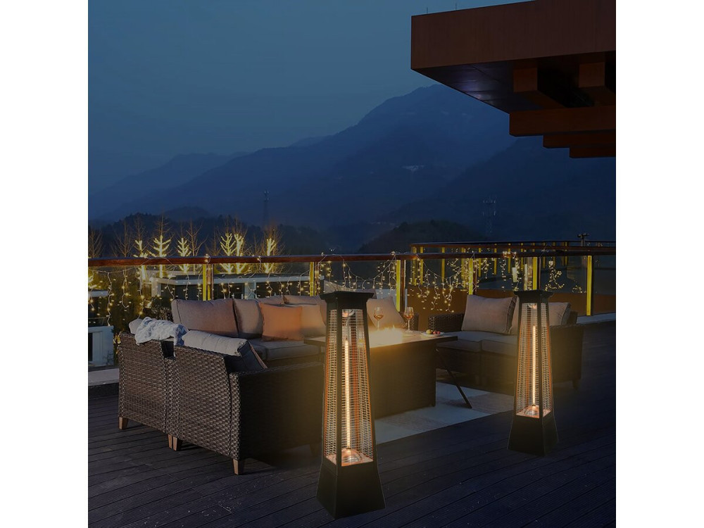 Calefactor eléctrico radiante de fibra de carbono "Volcano" - 2000W - Negro