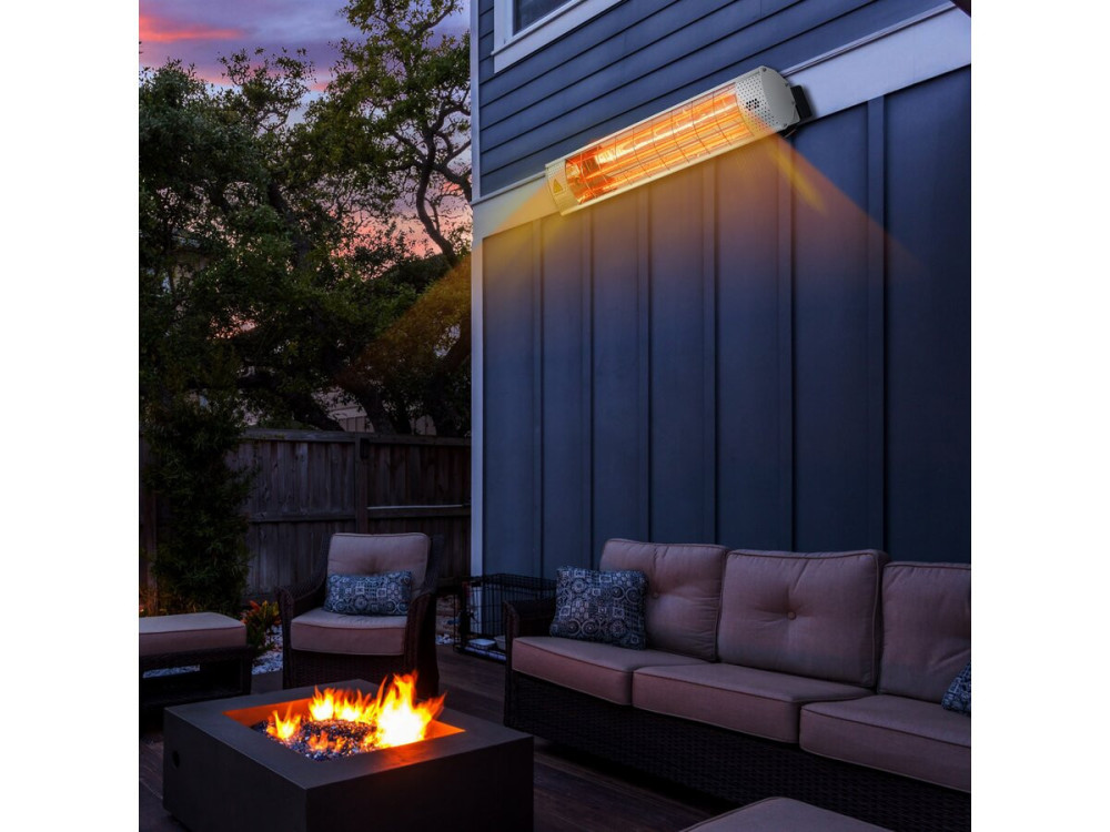 Calefactor de infrarrojos para terrazas - 2000W - Plata