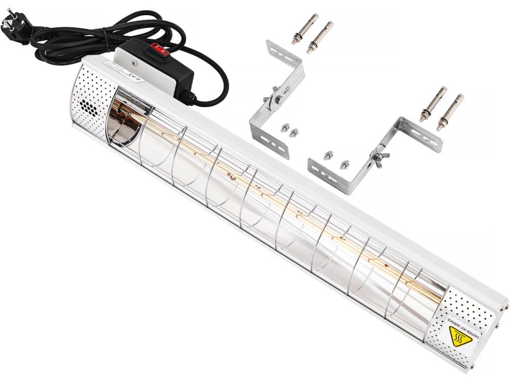 Calefactor de infrarrojos para terrazas - 2000W - Plata