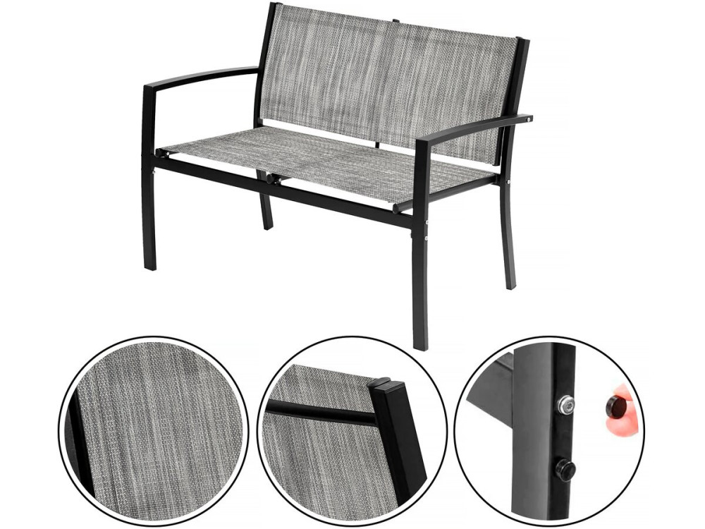 Conjunto de muebles bajos de jardín "Lino" - 4 plazas - Gris
