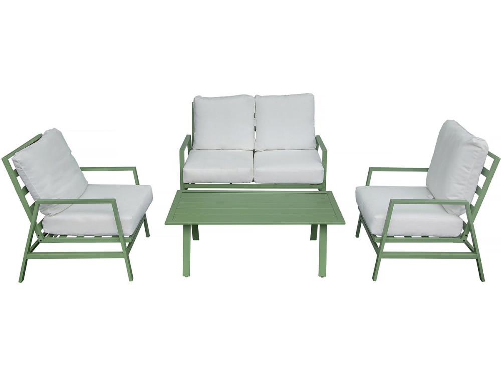 Conjunto de muebles de jardín de metal "Queens" - 4 plazas - Verde