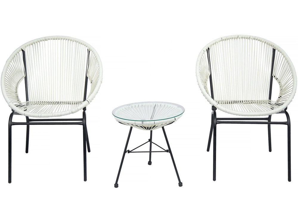 Conjunto de muebles de jardín Acapulco "Poli" - 2 plazas - Blanco