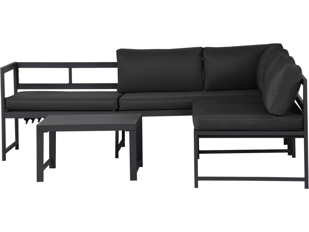 Conjunto de muebles de jardín de metal "Etna" - 6 plazas - Gris