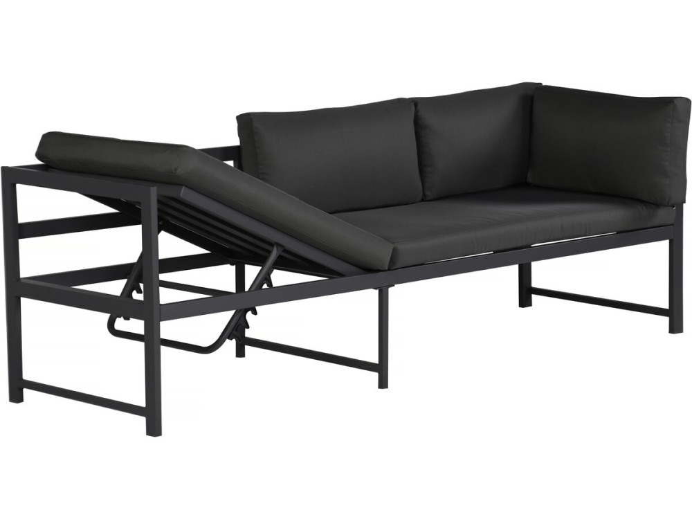 Conjunto de muebles de jardín de metal "Etna" - 6 plazas - Gris