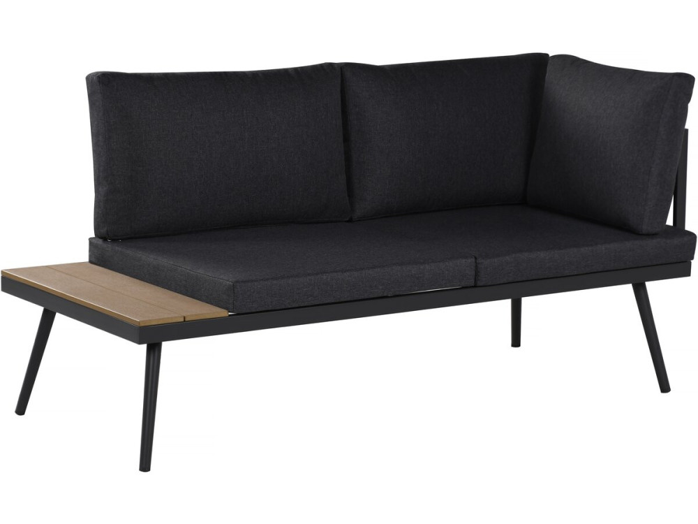 Sofá esquinero "Mira" muebles de jardín - imitación madera - 4 plazas - Gris