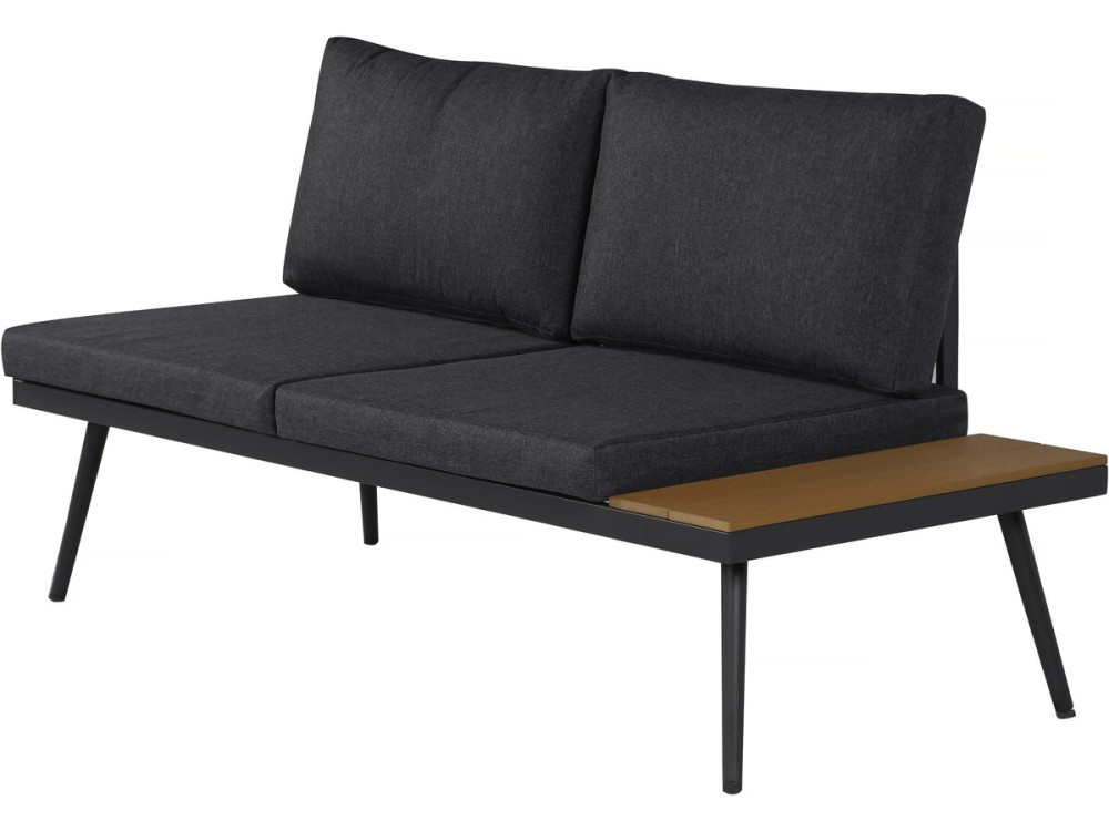 Sofá esquinero "Mira" muebles de jardín - imitación madera - 4 plazas - Gris