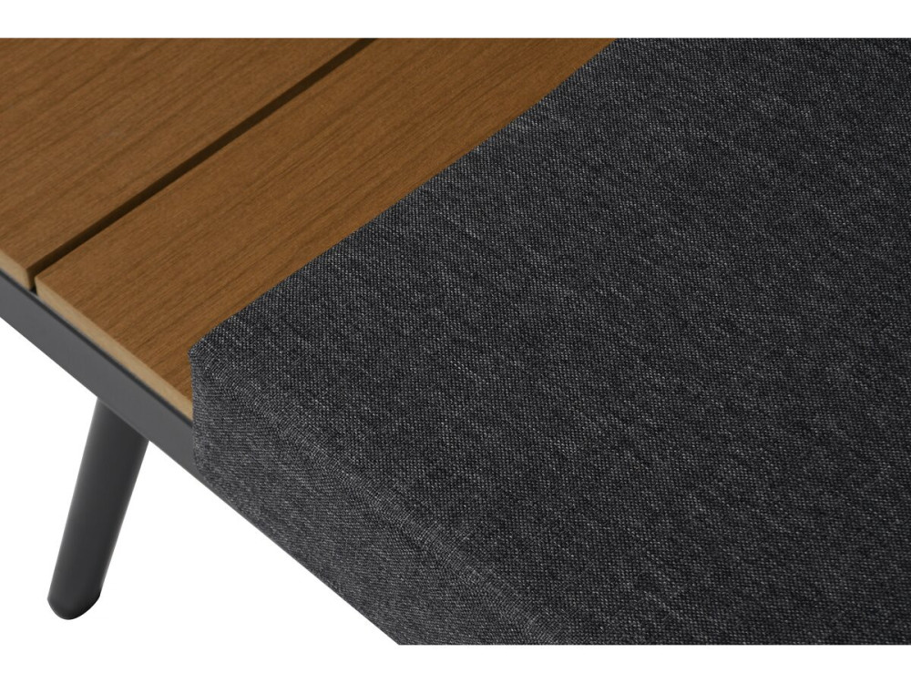 Sofá esquinero "Mira" muebles de jardín - imitación madera - 4 plazas - Gris