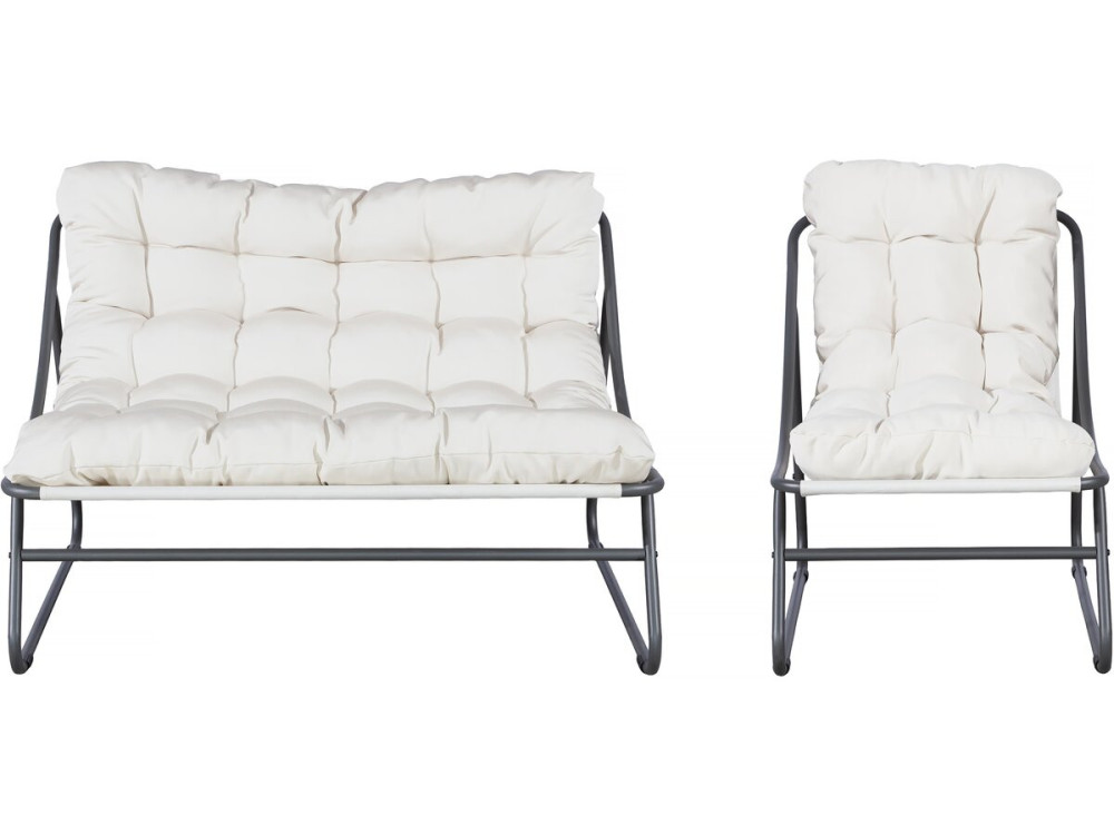 Conjunto de muebles de jardín de metal "Aria" con cojines - 4 plazas - Beige