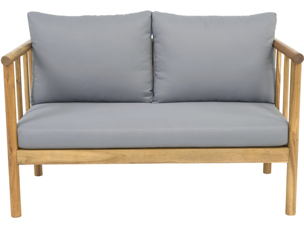 Conjunto de muebles de jardín de madera "Milano" con cojines - 4 plazas - Gris