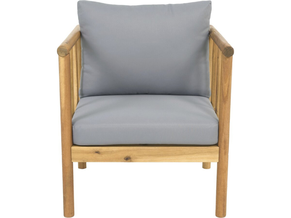 Conjunto de muebles de jardín de madera "Milano" con cojines - 4 plazas - Gris