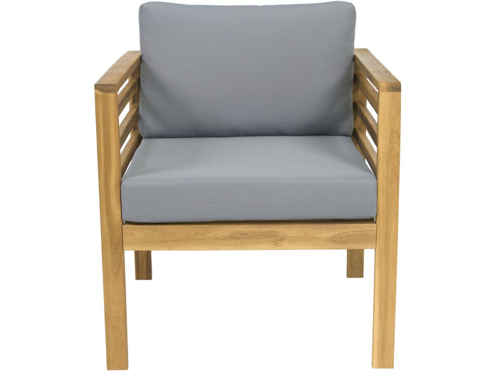 Conjunto de muebles de jardín de madera con cojines "Beckham" - 4 plazas - Gris