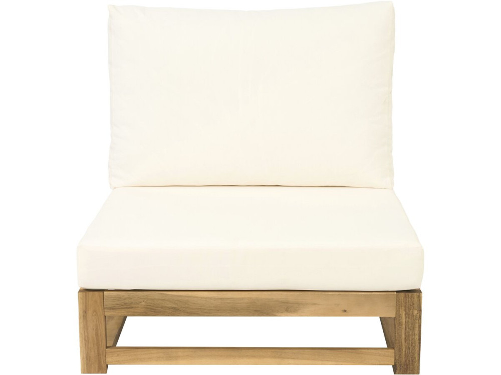 Conjunto de muebles de jardín modulares de madera "Bellingham" con cojines - 5 plazas - Beige