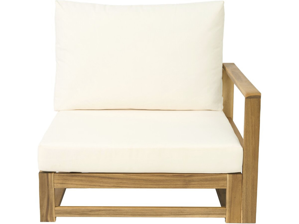 Conjunto de muebles de jardín modulares de madera "Bellingham" con cojines - 5 plazas - Beige
