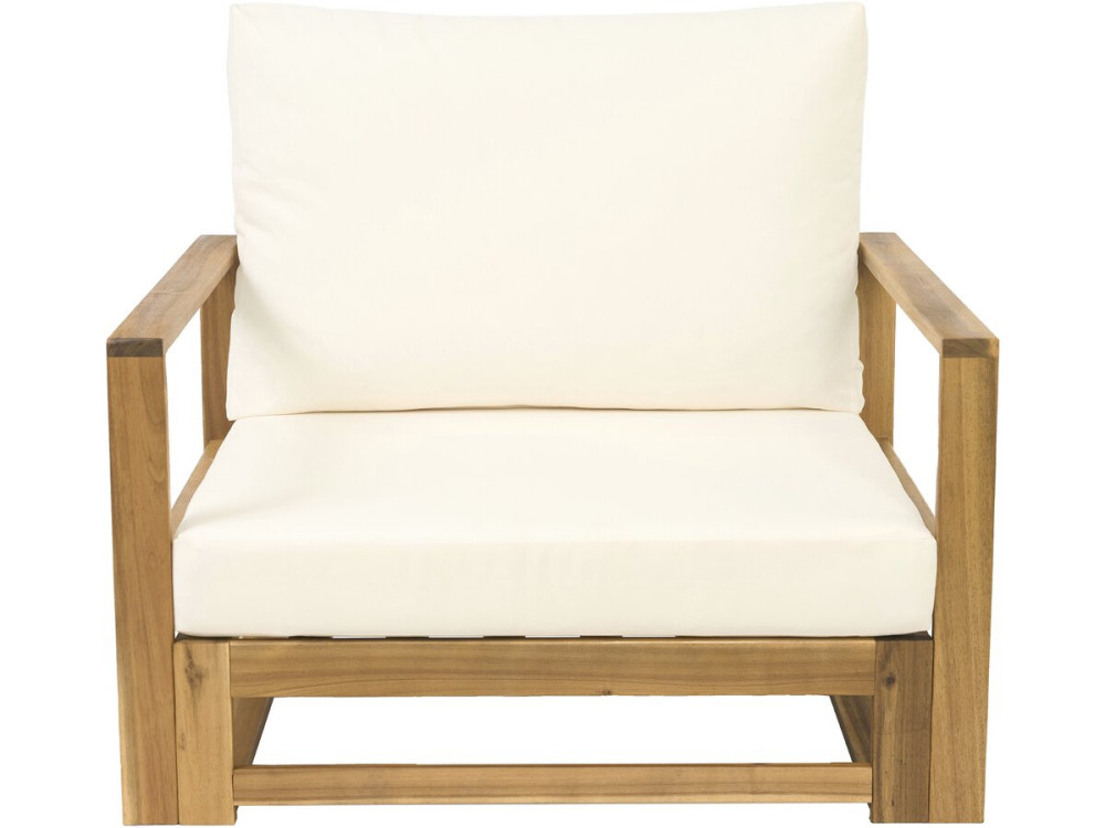 Conjunto de muebles de jardín modulares de madera "Bellingham" con cojines - 5 plazas - Beige