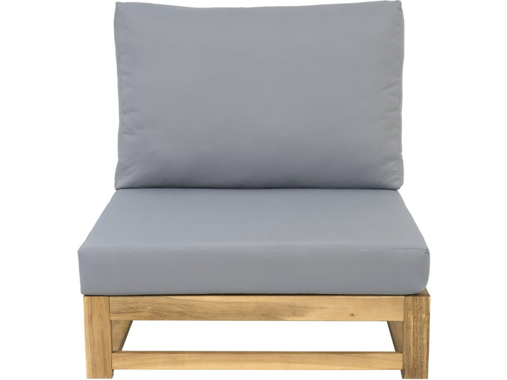 Conjunto de muebles de jardín de madera de acacia con cojines "Bellingham" - 5 plazas - Gris