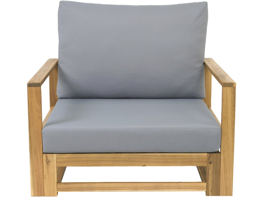 Conjunto de muebles de jardín de madera de acacia con cojines "Bellingham" - 5 plazas - Gris