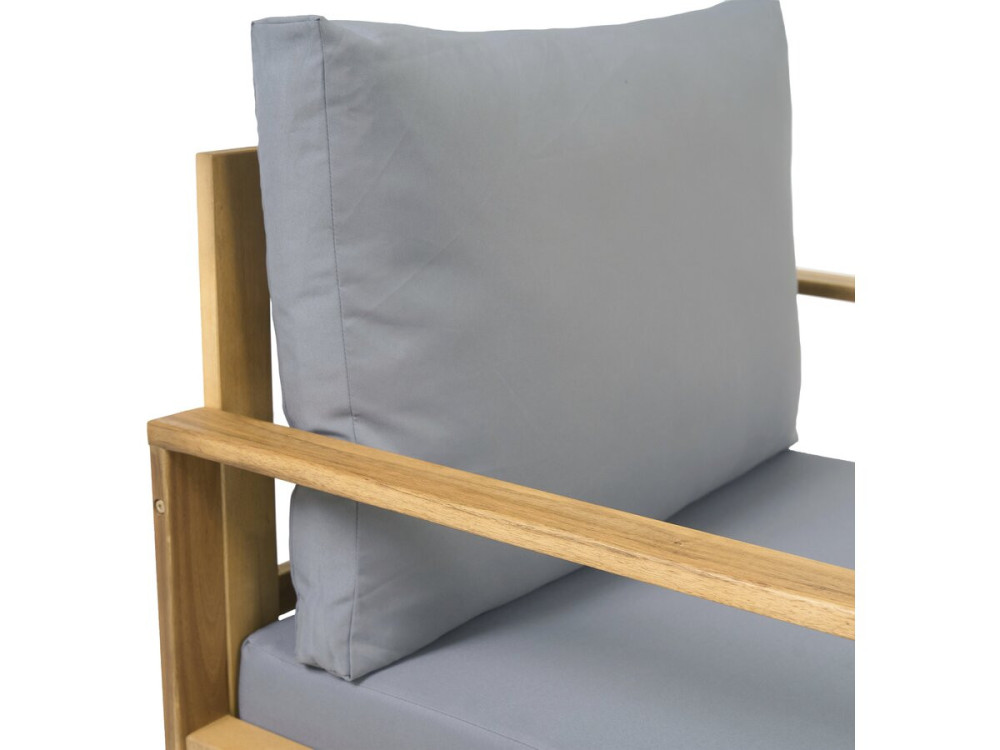 Conjunto de muebles de jardín de madera de acacia con cojines "Bellingham" - 5 plazas - Gris