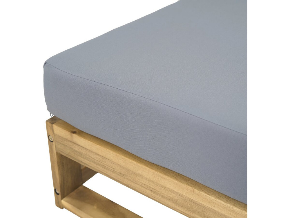 Conjunto de muebles de jardín de madera de acacia con cojines "Bellingham" - 5 plazas - Gris