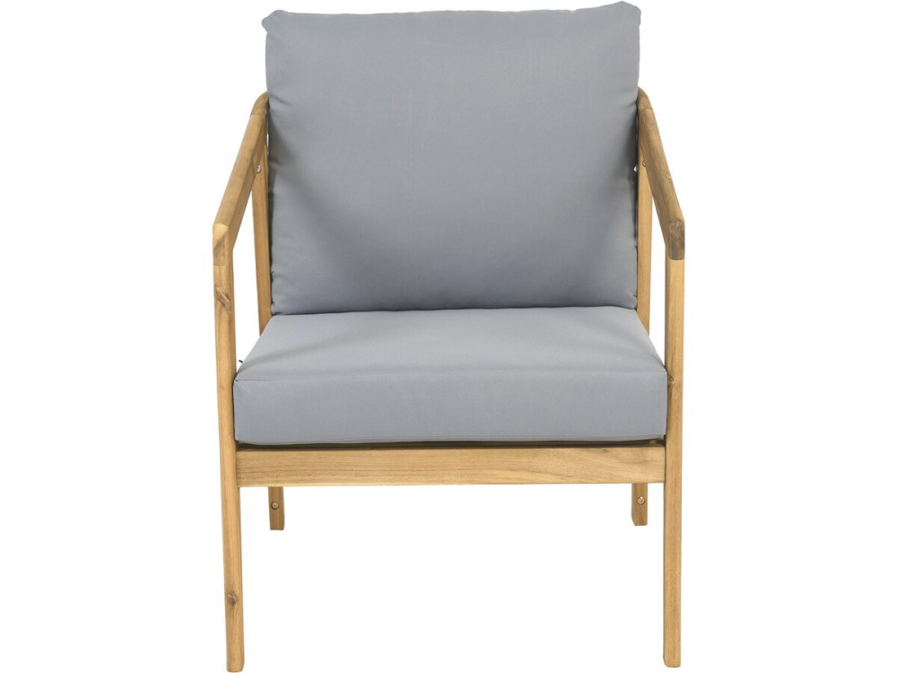 Conjunto de muebles de jardín de madera "Presley" con cojines - 4 plazas - Gris
