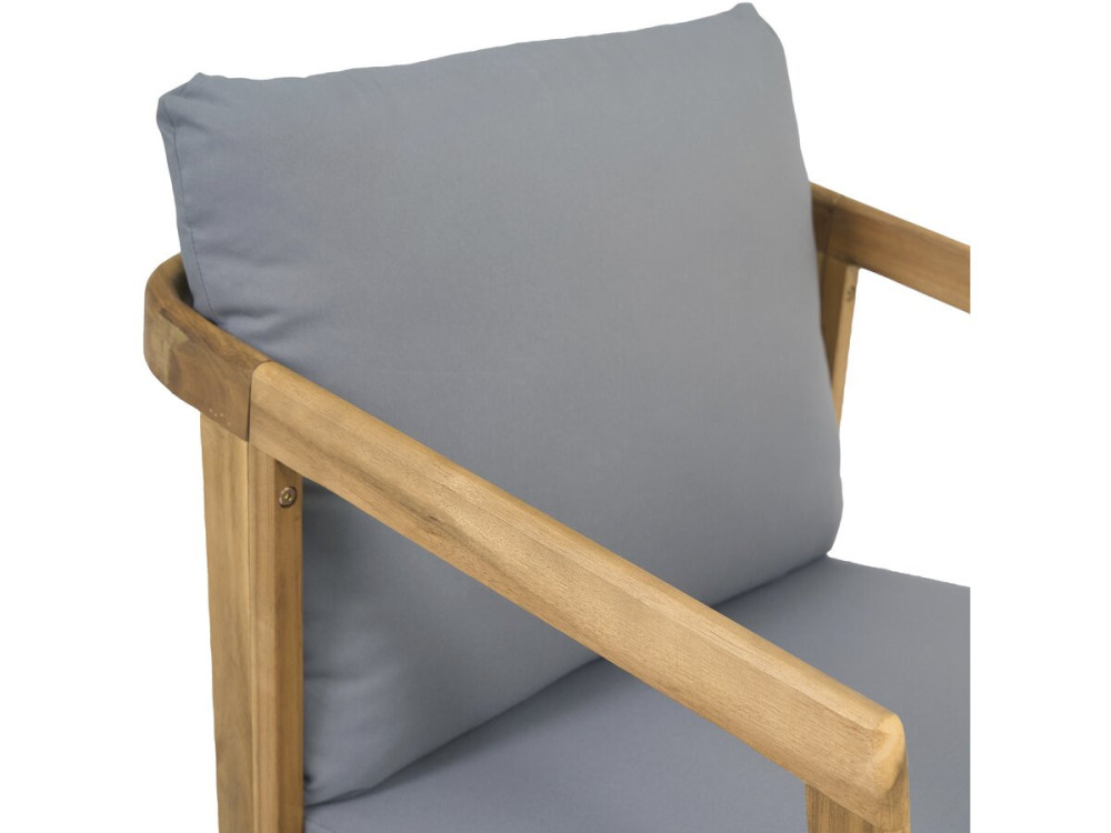 Conjunto de muebles de jardín de madera "Presley" con cojines - 4 plazas - Gris