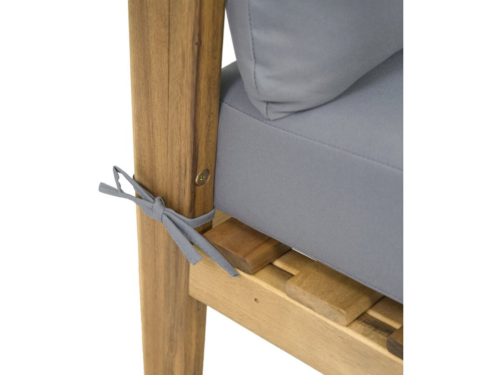 Conjunto de muebles de jardín de madera "Presley" con cojines - 4 plazas - Gris