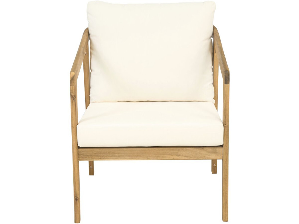 Conjunto de muebles de jardín de madera de acacia con cojines "Presley" - 4 plazas - Beige
