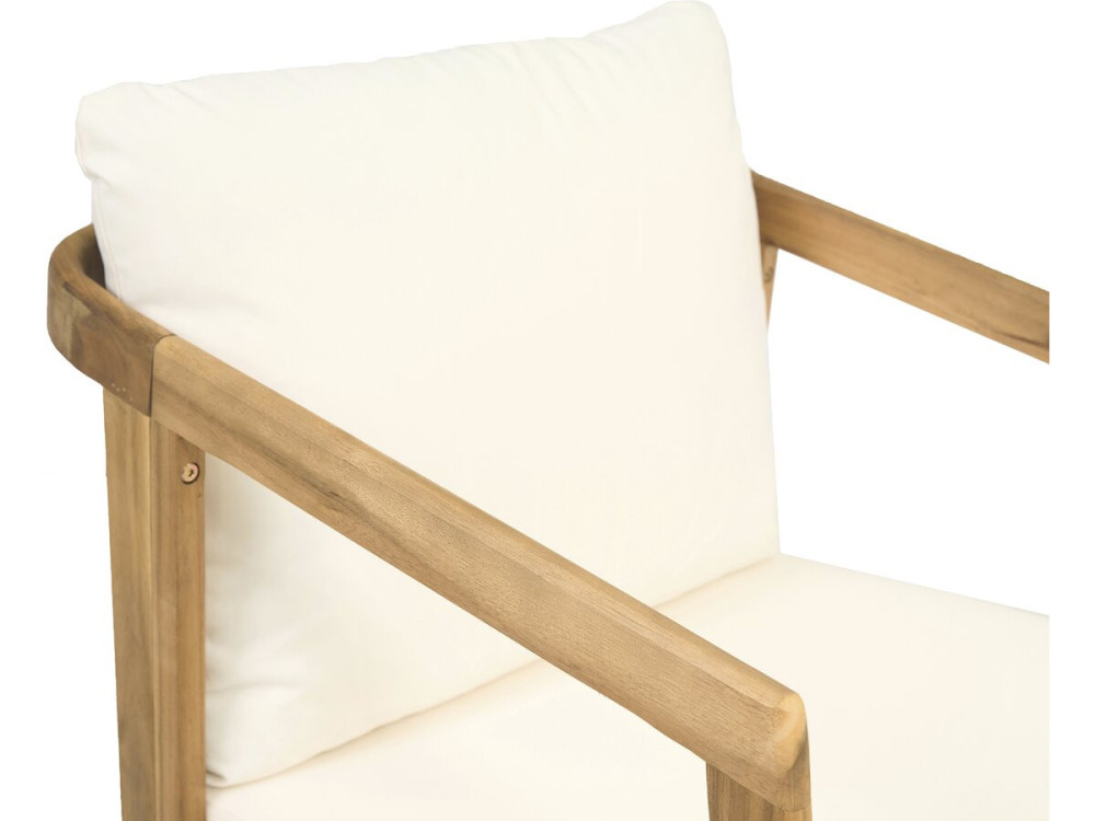 Conjunto de muebles de jardín de madera de acacia con cojines "Presley" - 4 plazas - Beige