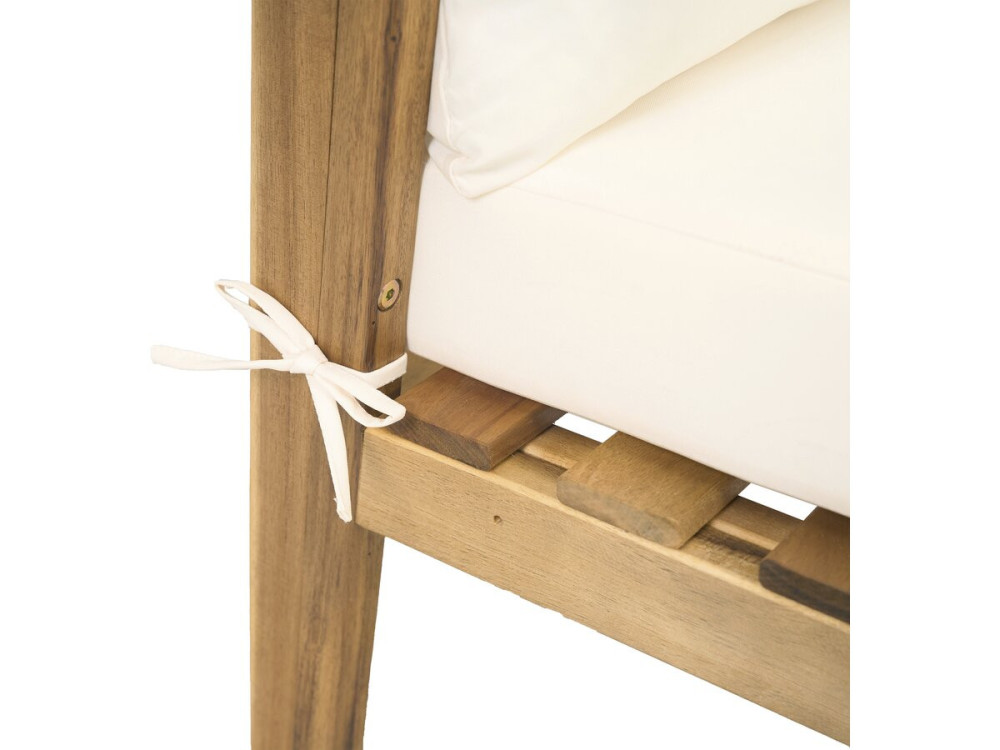Conjunto de muebles de jardín de madera de acacia con cojines "Presley" - 4 plazas - Beige