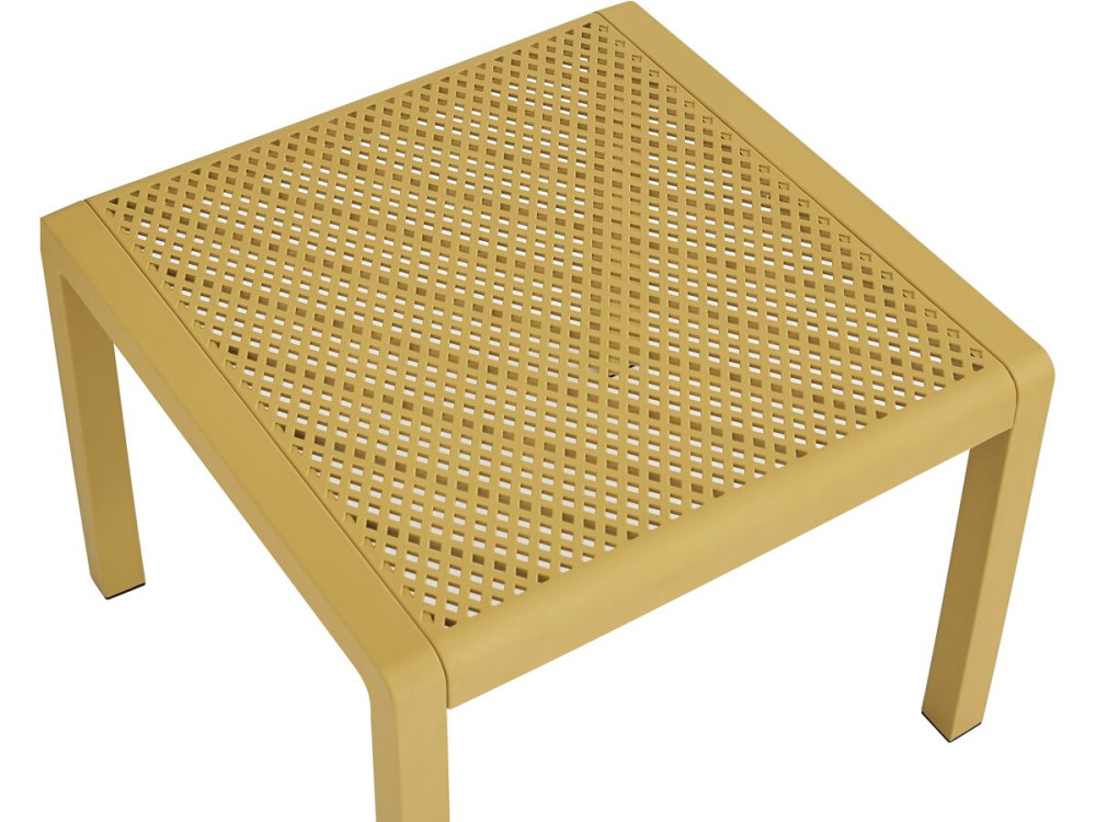 Conjunto de muebles de jardín "Céora" de metal y plástico - 2 plazas - Amarillo