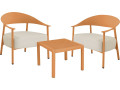 Conjunto de muebles de jardín "Céora" de metal y plástico - 2 plazas - Topo - Naranja
