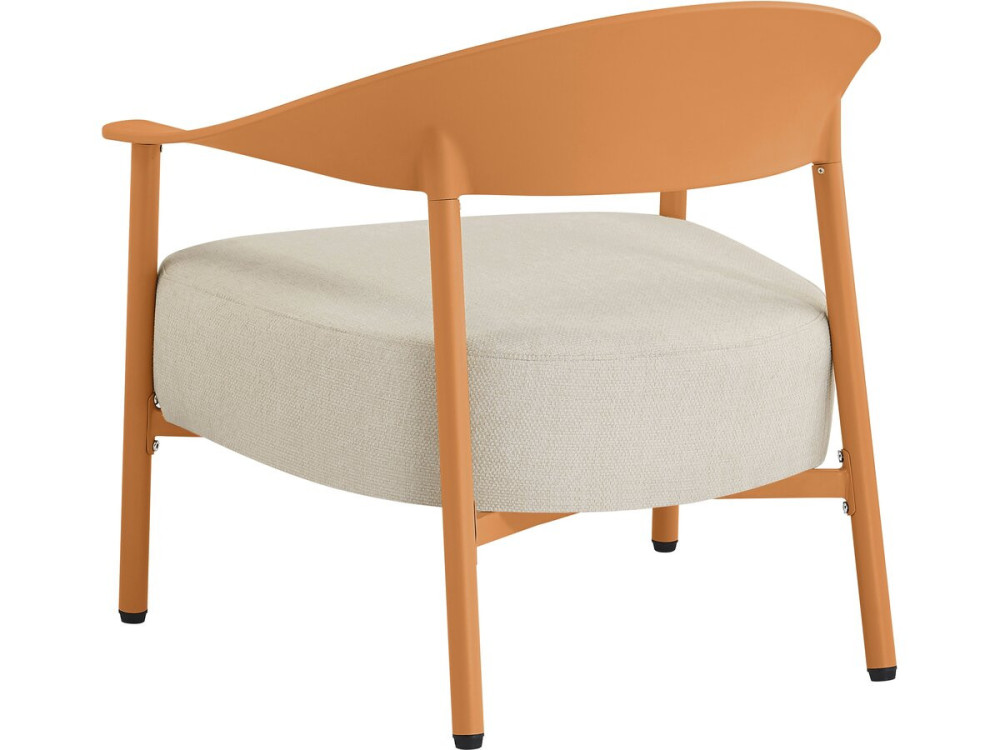 Conjunto de muebles de jardín "Céora" de metal y plástico - 4 plazas - Naranja