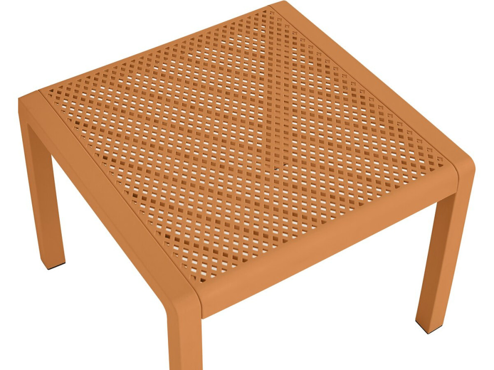 Conjunto de muebles de jardín "Céora" de metal y plástico - 4 plazas - Naranja