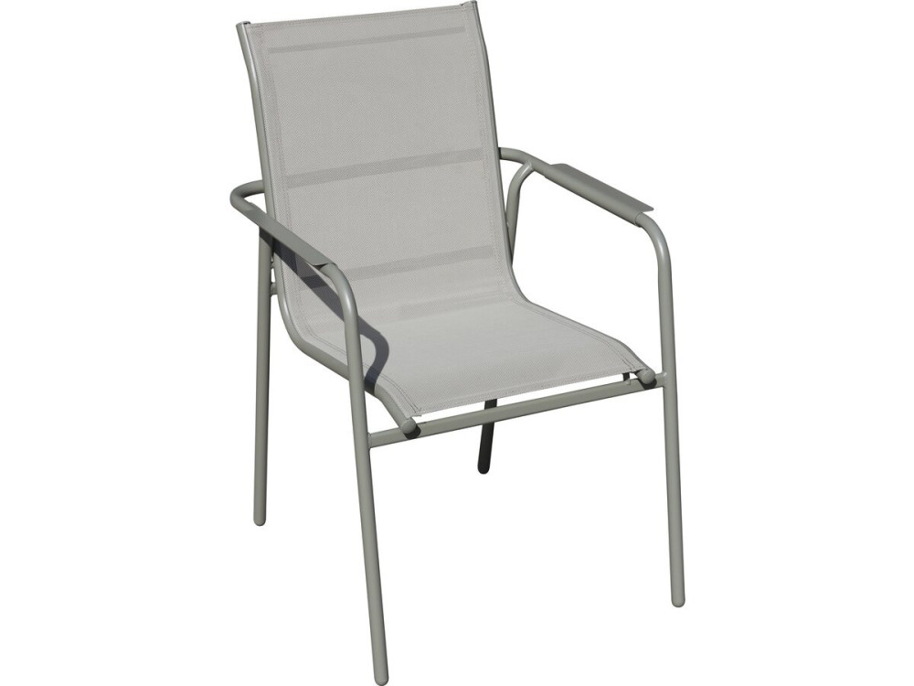 Juego de comedor de metal para jardín "Málaga" - 7 plazas - Gris