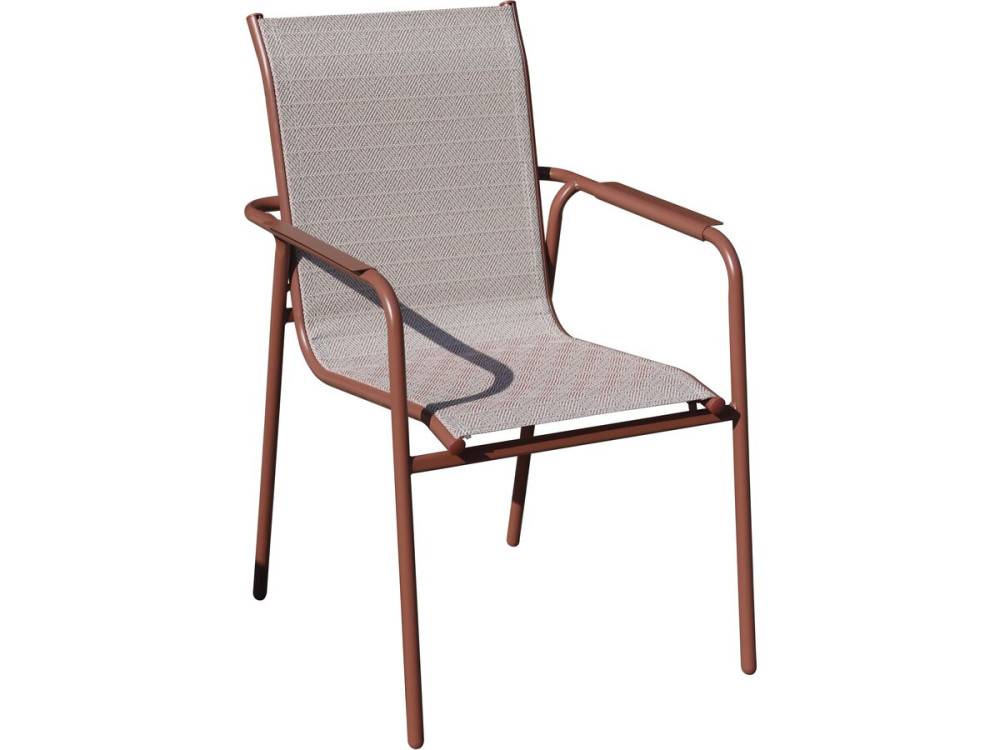 Conjunto de comedor de metal para jardín "Málaga" - 7 plazas - Terracota