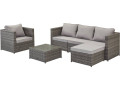 Salón de Jardín En Resina Trenzada  “Monaco” – Florida - Gris - Gris