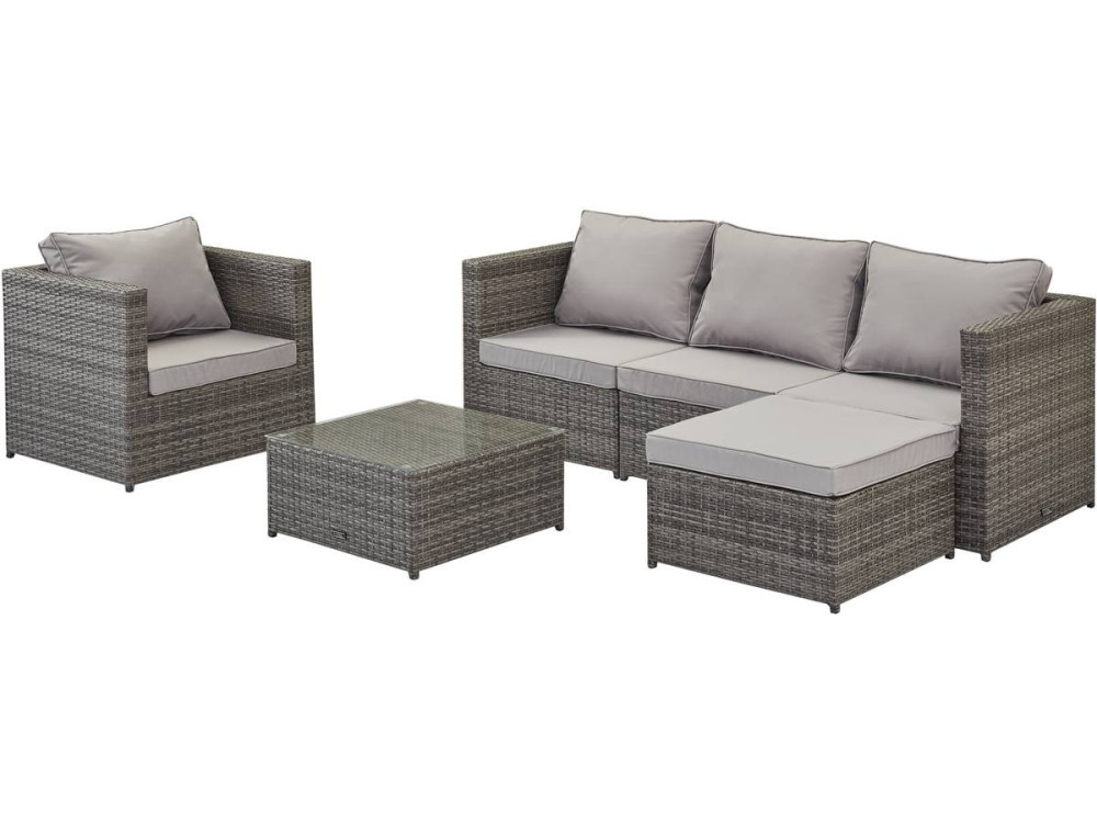 Salón de Jardín En Resina Trenzada  “Monaco” – Florida - Gris