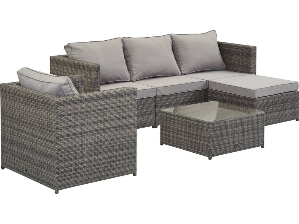 Salón de Jardín En Resina Trenzada  “Monaco” – Florida - Gris