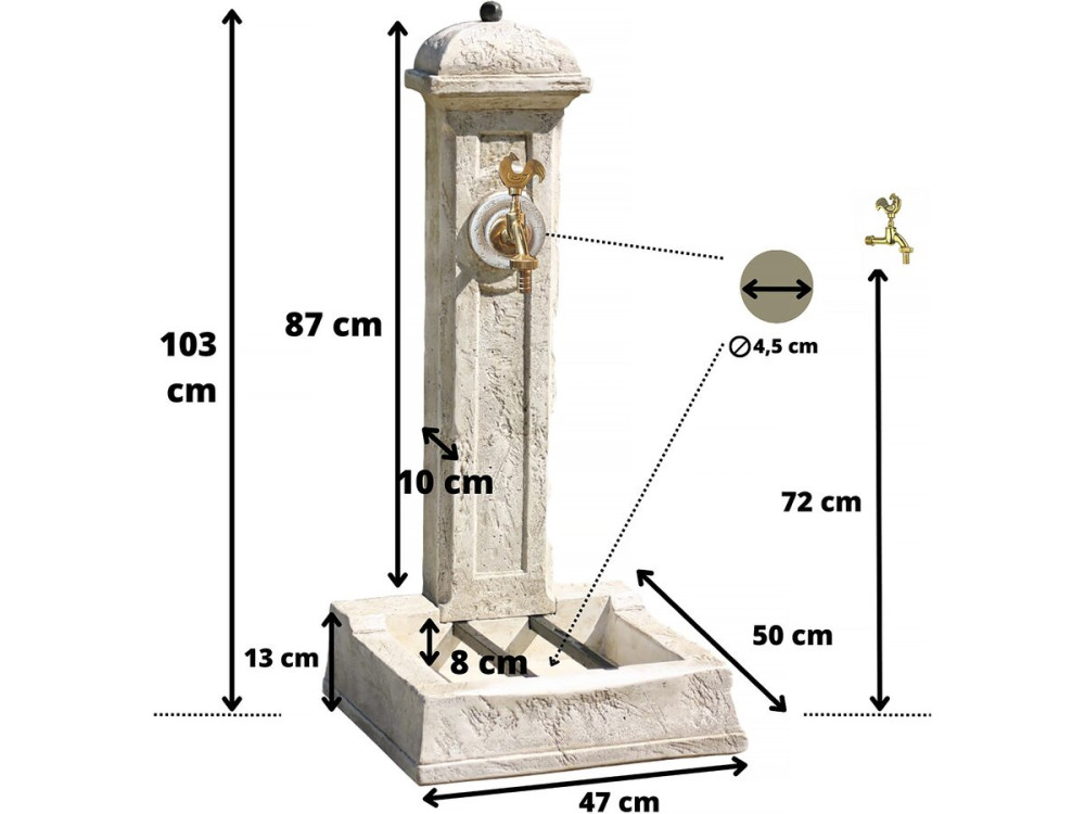 Fuente "Longchamp" - 0,50 x 0,47 x 1,03 m