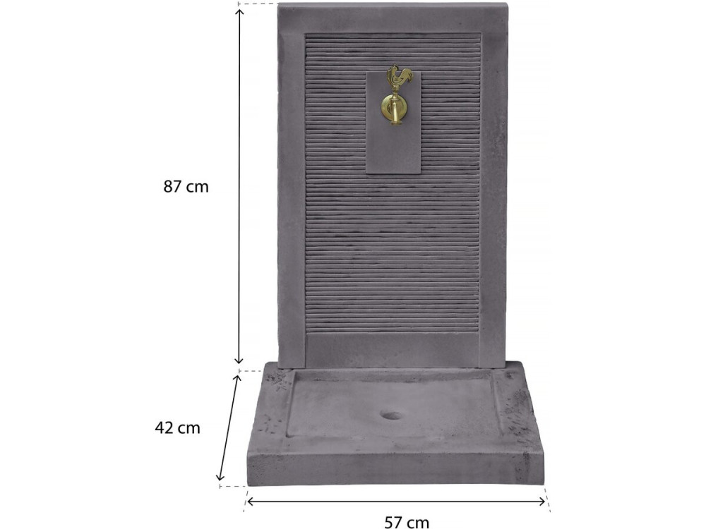 Fuente "ETNA" - piedra - 57 x 42 x 87 cm - Gris